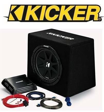 Kicker Kick Pack 12″ Ported Enclosure + Amp + Wiring Kit Installed!