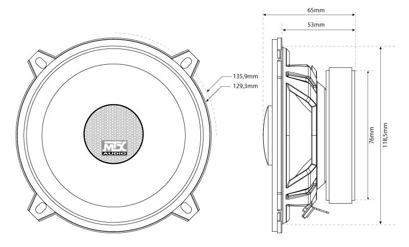 MTX Audio TX450C - 5.25" Coaxial Speakers