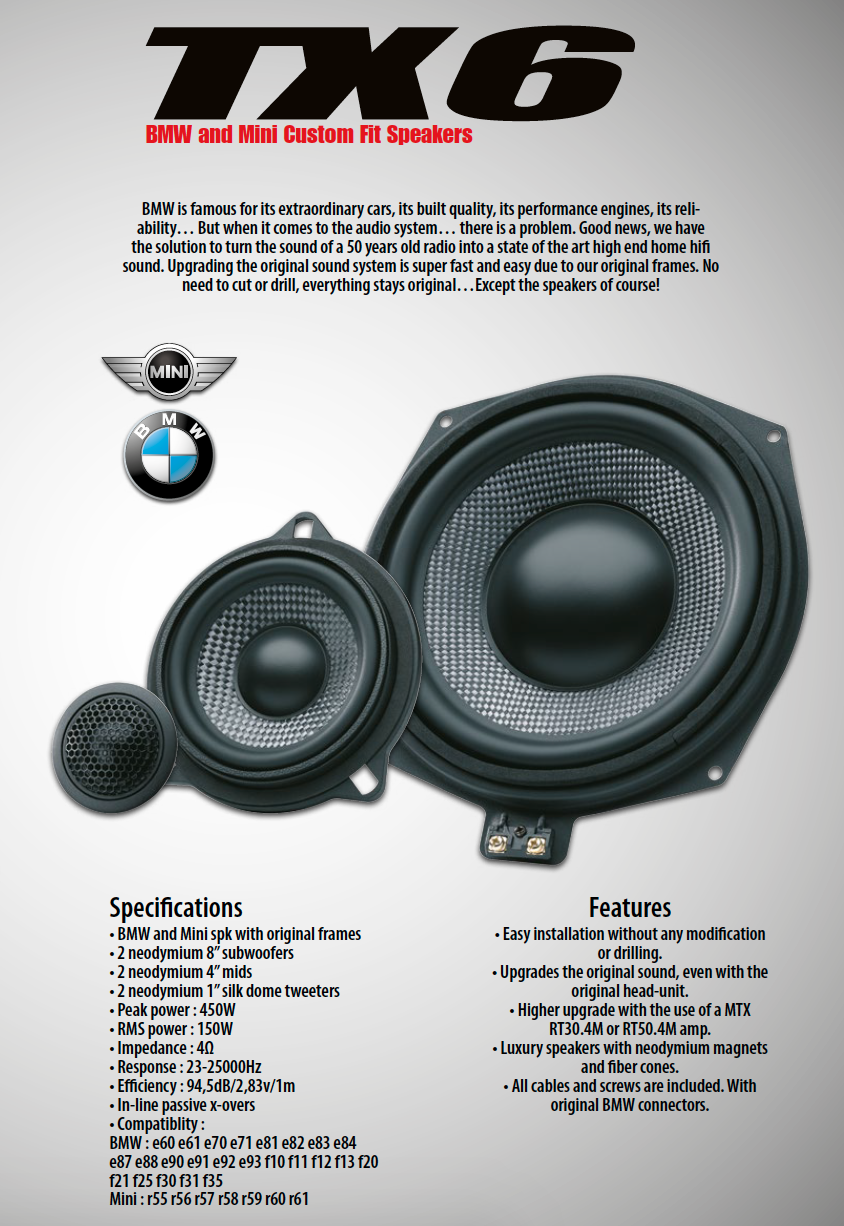 MTX Audio TX6 Series BMW OEM Upgrade Speakers - TX6.BMW